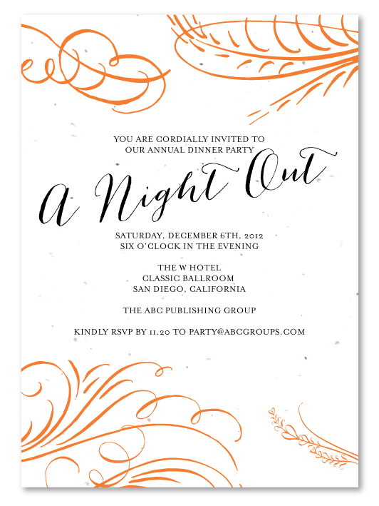 Corporate Holiday Party Invitations ~ A Night Out by Green Business Print