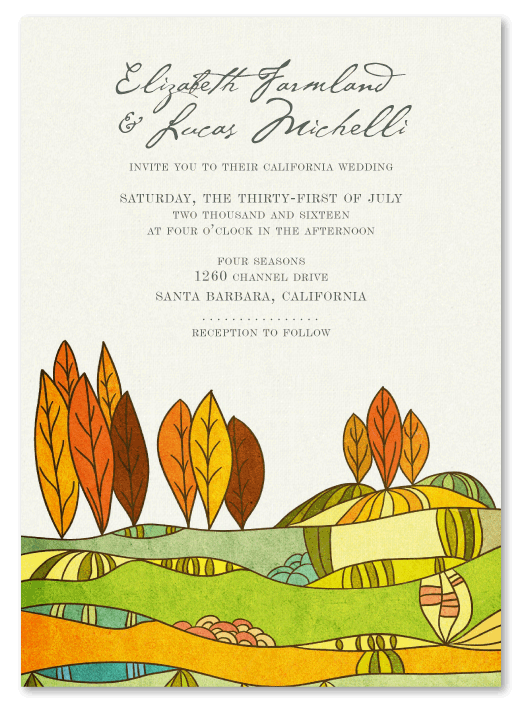 santa barbara wedding invitations