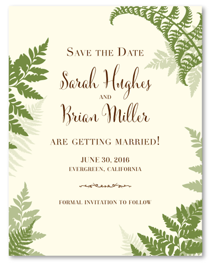 Fern Wedding Announcement Cards | Lovely Fern (100% recycled)