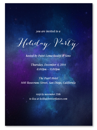 Corporate Holiday Party Invitations ~ Night Sky by Green Business Print ...