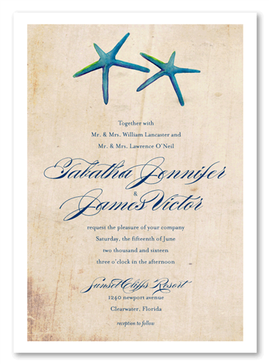 Starfish Wedding Invitations on 100% Recycled Paper | Pacific Starfish ...