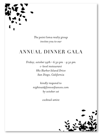 Black Tie Gala Invitations - Romance on 100% premium recycled paper by ...