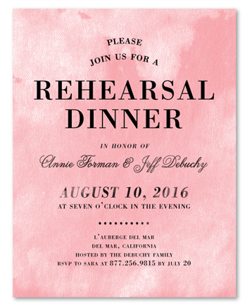 Rustic Pink Rehearsal Dinner Invitations by ForeverFiances Wedding