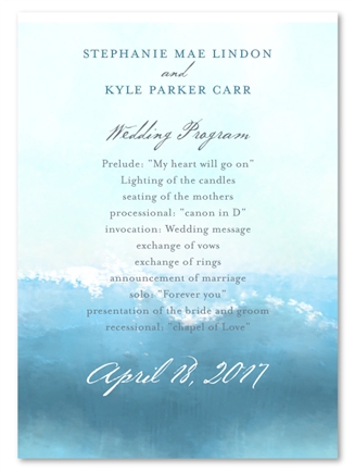Surf theme Wedding Programs Swamis on 100% recycled paper by ...